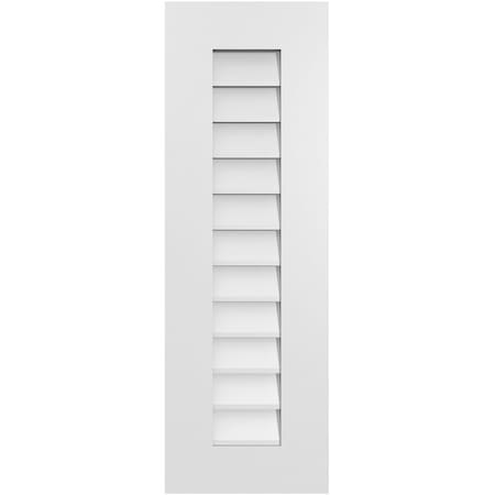 Ekena Millwork Vertical Surface Mount PVC Gable Vent: Non-Functional, w/ 3-1/2"W x 1"P Standard Frame, 12"W x 36"H GVPVE12X3601SN